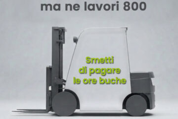 Grafica concettuale sul costo orario del noleggio carrelli elevatori e le ore buche in magazzino
