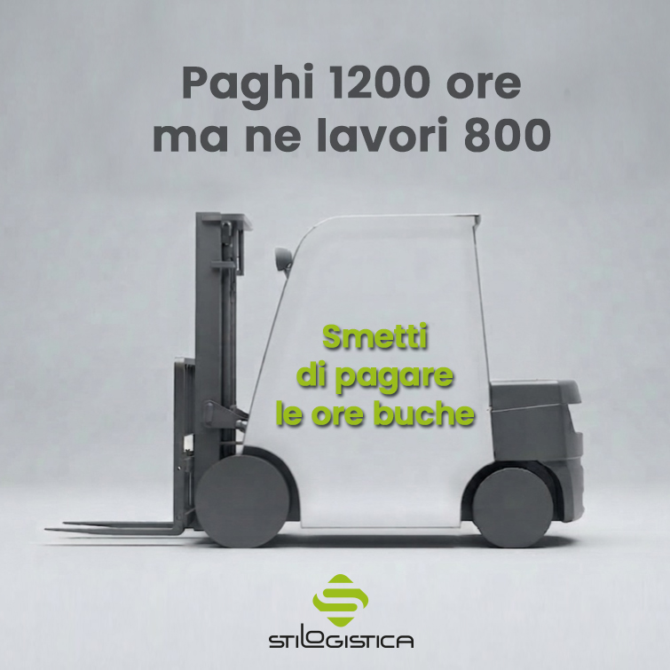 Grafica concettuale sul costo orario del noleggio carrelli elevatori e le ore buche in magazzino